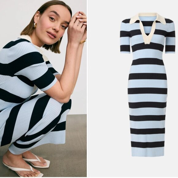 A.L.C. Striped Darcy Sweater Dress Size Medium - Picture 1 of 9